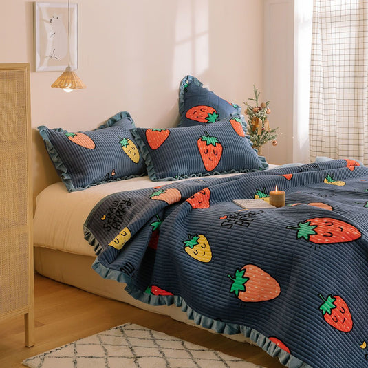 Milk Fleece Non-slip Double-sided Warm Printed Bed Sheet