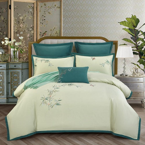 Load image into Gallery viewer, 4-piece embroidered bedding set
