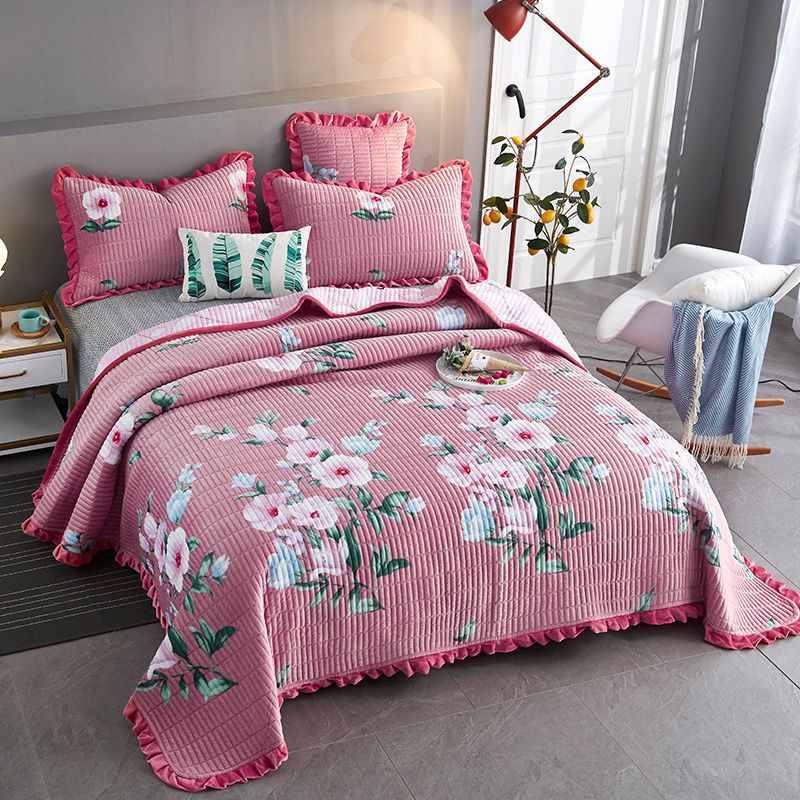 Load image into Gallery viewer, Milk Fleece Non-slip Double-sided Warm Printed Bed Sheet
