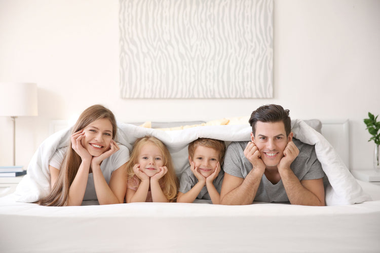 duvets, weighted duvets, goose feather duvets, comfortable duvets, warm, 100 tog family duvets