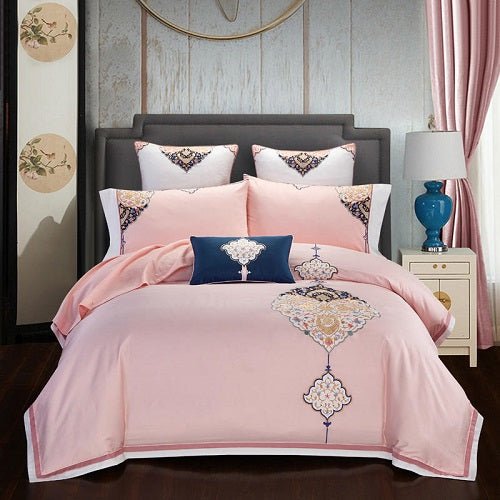 Load image into Gallery viewer, 4-piece embroidered bedding set - SuperStar Bedding
