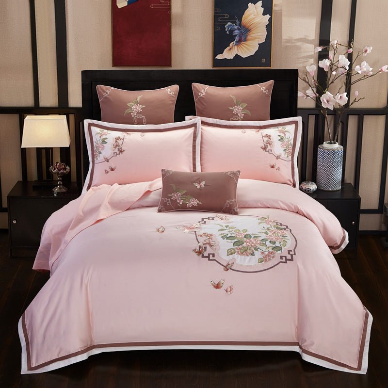 Load image into Gallery viewer, 4-piece embroidered bedding set - SuperStar Bedding
