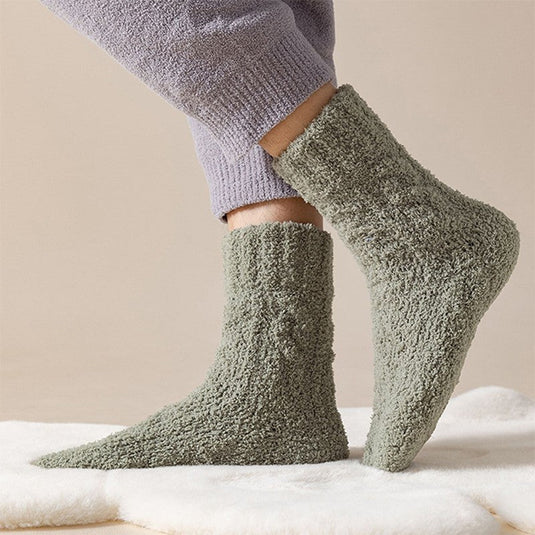 Coral Fleece bed Socks -green- SuperStar Bedding