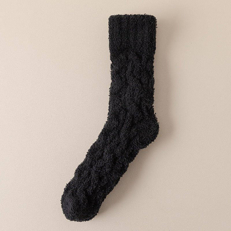 Load image into Gallery viewer, Coral Fleece bed Socks -black-#SuperStar Bedding
