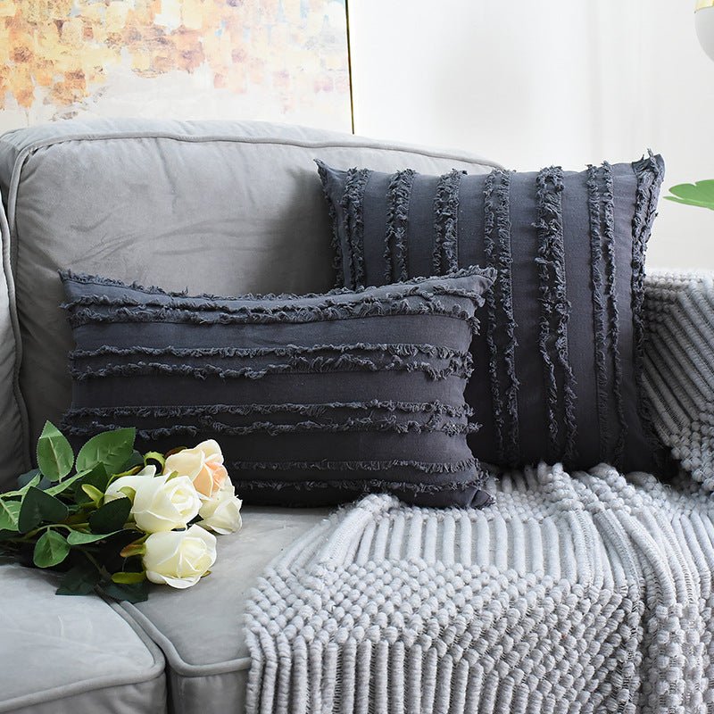 Load image into Gallery viewer, Cut Floral Fringed Sofa Pillowcases - SuperStar Bedding
