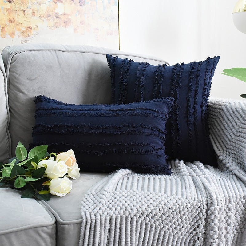 Load image into Gallery viewer, Cut Floral Fringed Sofa Pillowcases - SuperStar Bedding
