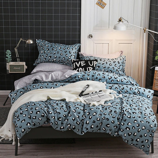 Durable Bedding sets - blue leopard print - SuperStar Bedding