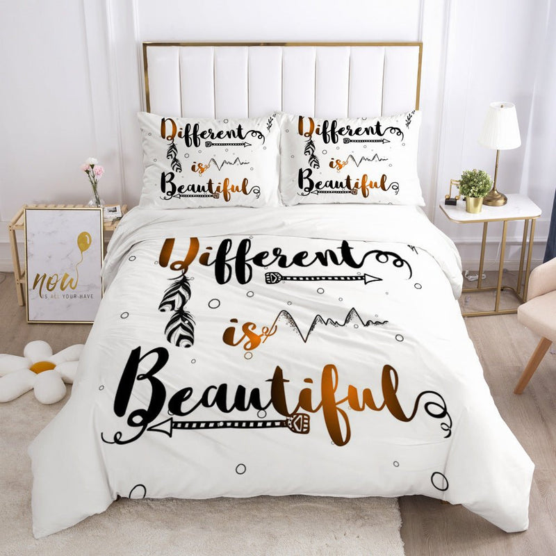 Load image into Gallery viewer, Duvets bedding set - difference is beautiful print - SuperStar Bedding
