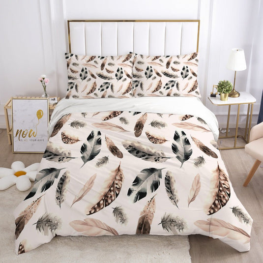 Duvets bedding set - feathers print - SuperStar Bedding