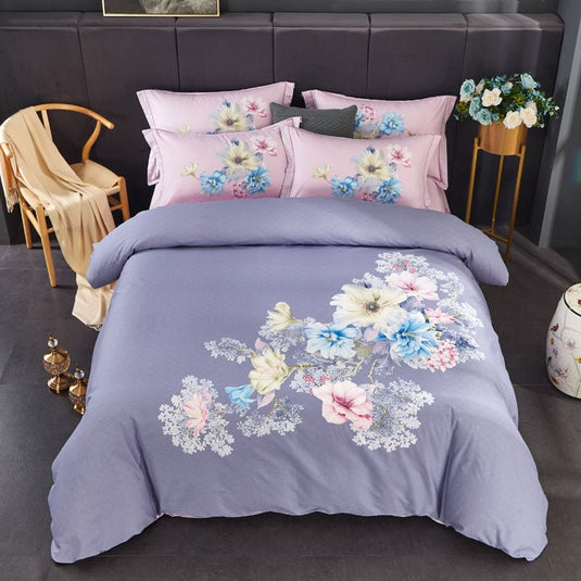 Floral four-piece cotton bedding - SuperStar Bedding