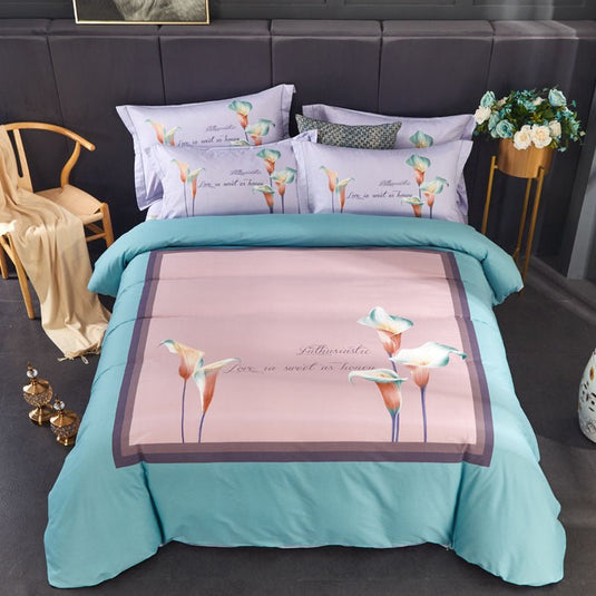 Floral four-piece cotton bedding - SuperStar Bedding