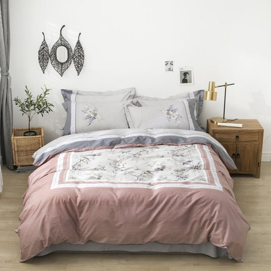 Floral four-piece cotton bedding - SuperStar Bedding