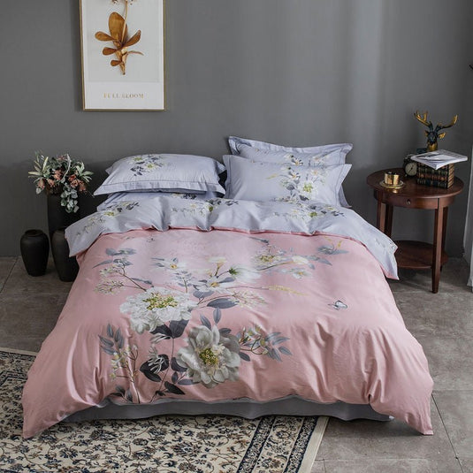 Floral four-piece cotton bedding -peach- SuperStar Bedding