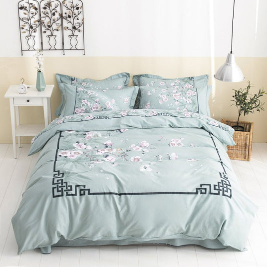 Floral four-piece cotton bedding - SuperStar Bedding