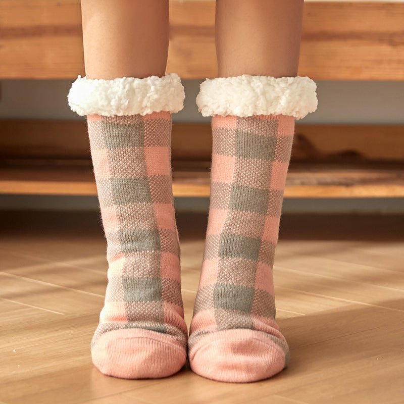 Load image into Gallery viewer, Ladies Carpet Socks Home Warmth And Velvet Sleep -bed socks-pink- SuperStar Bedding
