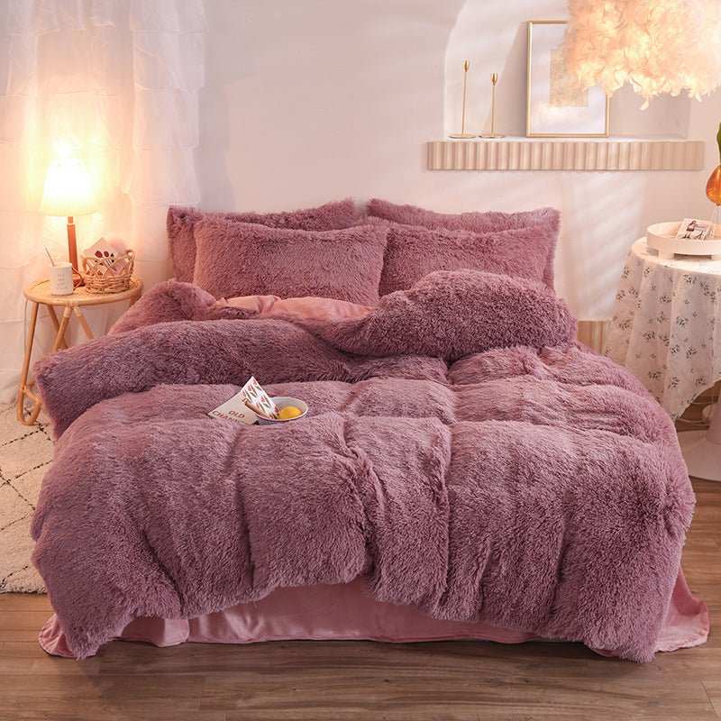 Load image into Gallery viewer, Luxury Thick Fleece bedding Sets -purple- SuperStar Bedding
