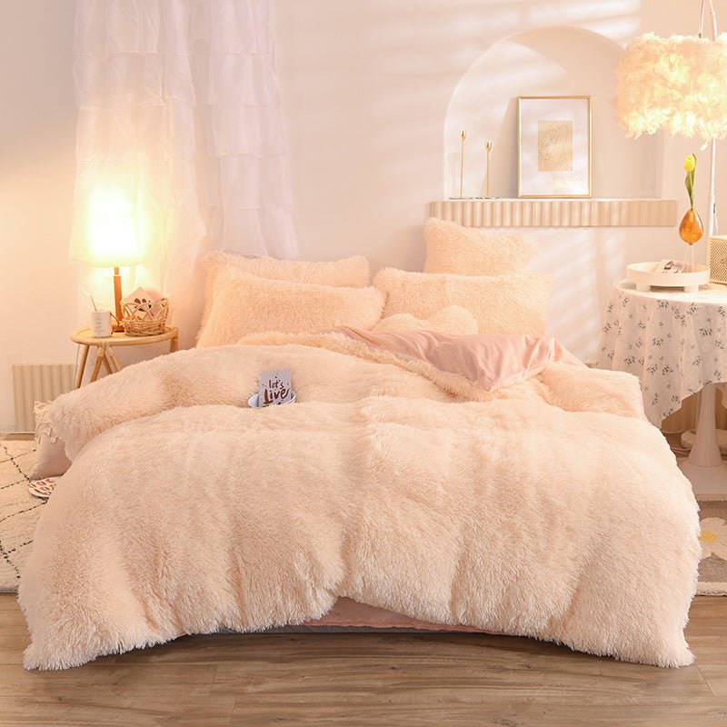 Load image into Gallery viewer, Luxury Thick Fleece bedding Sets -cream- SuperStar Bedding
