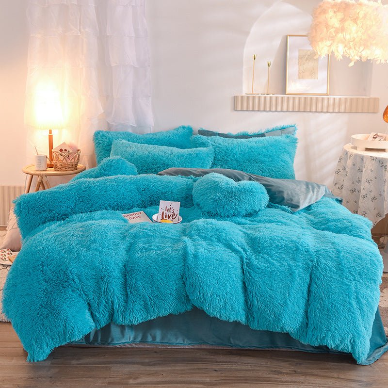 Load image into Gallery viewer, Luxury Thick Fleece bedding Sets -blue- SuperStar Bedding
