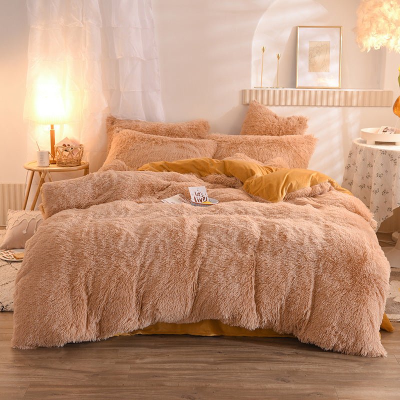 Load image into Gallery viewer, Luxury Thick Fleece bedding Sets -brown- SuperStar Bedding
