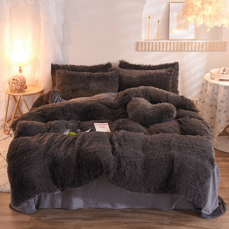 Load image into Gallery viewer, Luxury Thick Fleece bedding Sets -gray- SuperStar Bedding
