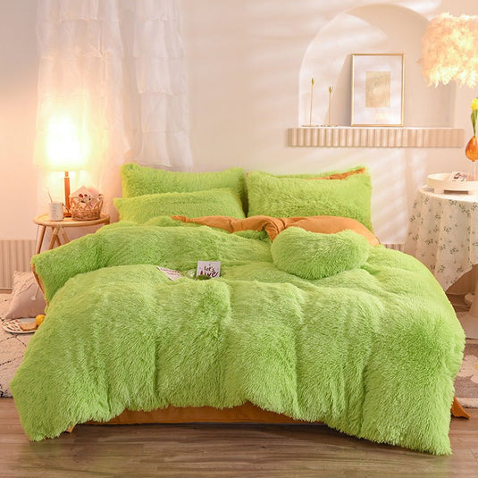 Luxury Thick Fleece bedding Sets -green- SuperStar Bedding