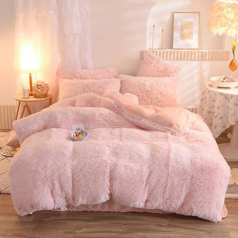 Load image into Gallery viewer, Luxury Thick Fleece bedding Sets -pink- SuperStar Bedding
