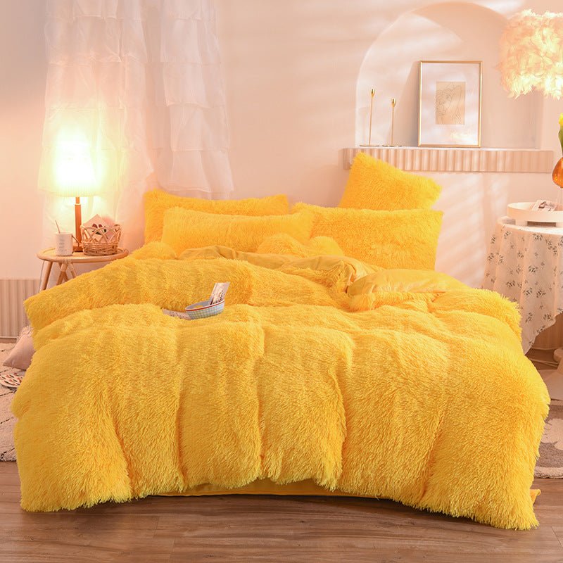 Load image into Gallery viewer, Luxury Thick Fleece bedding Sets -yellow- SuperStar Bedding
