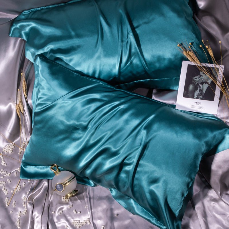 Load image into Gallery viewer, Luxury Thick Mulberry Silk (Double-sided Silk) -Blue- SuperStar Bedding
