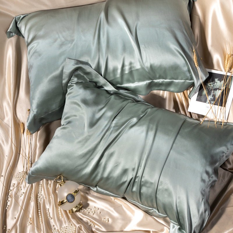 Load image into Gallery viewer, Luxury Thick Mulberry Silk (Double-sided Silk) -Green- SuperStar Bedding
