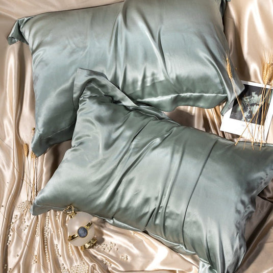 Luxury Thick Mulberry Silk (Double-sided Silk) -Green- SuperStar Bedding