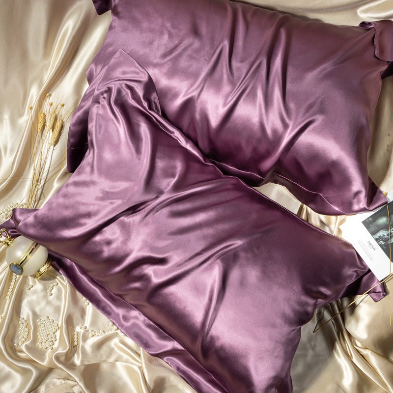 Load image into Gallery viewer, Luxury Thick Mulberry Silk (Double-sided Silk) -Purple- SuperStar Bedding
