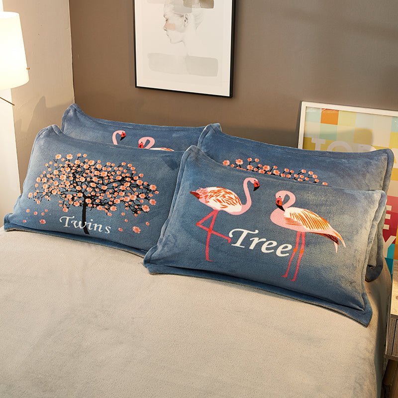 Load image into Gallery viewer, Pillowcases With A Pair Of Warm Coral Fleece - SuperStar Bedding
