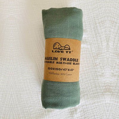 Pure Color Bamboo Cotton Wrap Towels For Newborn Babies -Green- SuperStar Bedding