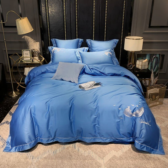 Silky Egyptian Cotton Bedding Set Luxury Feather - SuperStar Bedding