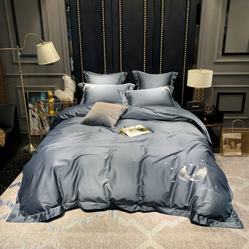 Load image into Gallery viewer, Silky Egyptian Cotton Bedding Set Luxury Feather - SuperStar Bedding
