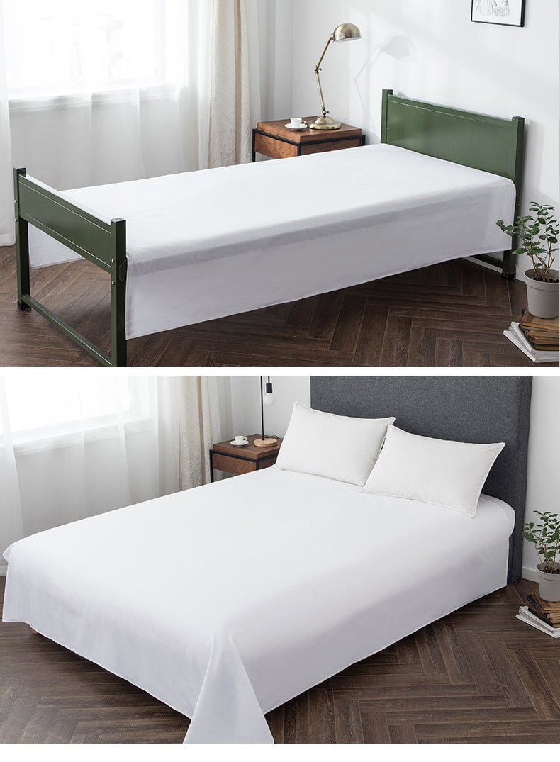 Load image into Gallery viewer, Standard White Bed Pure White Bed Sheet Cotton Single Bed Sheet - SuperStar Bedding
