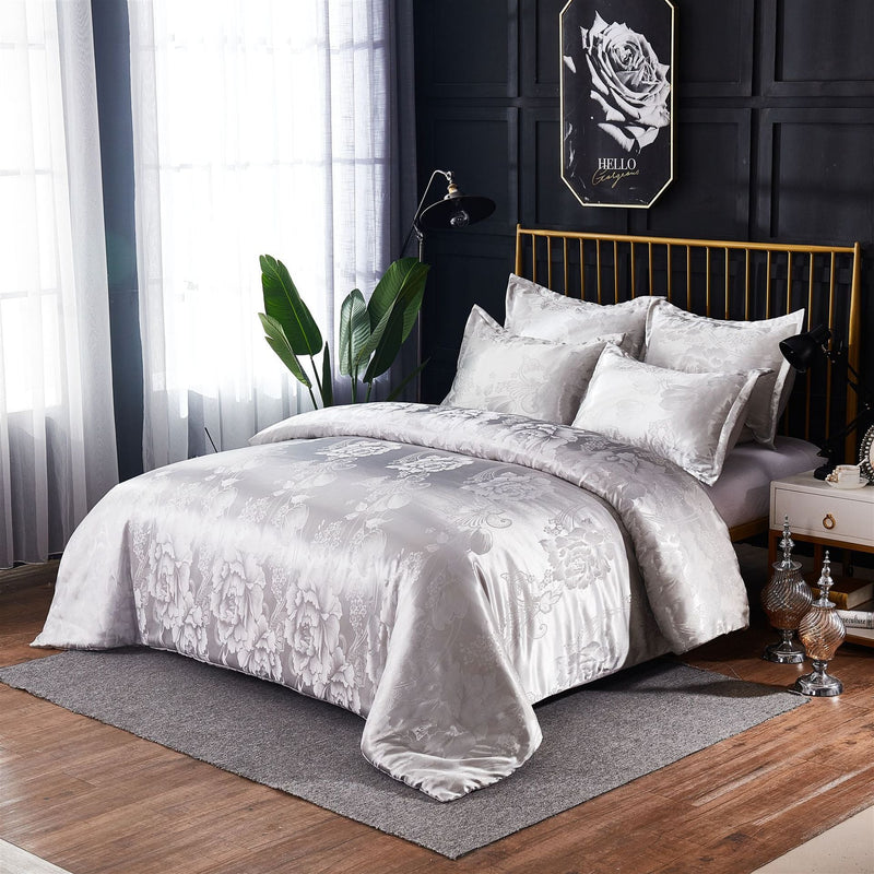 Load image into Gallery viewer, Three-piece bedding set - Silver - SuperStar Bedding
