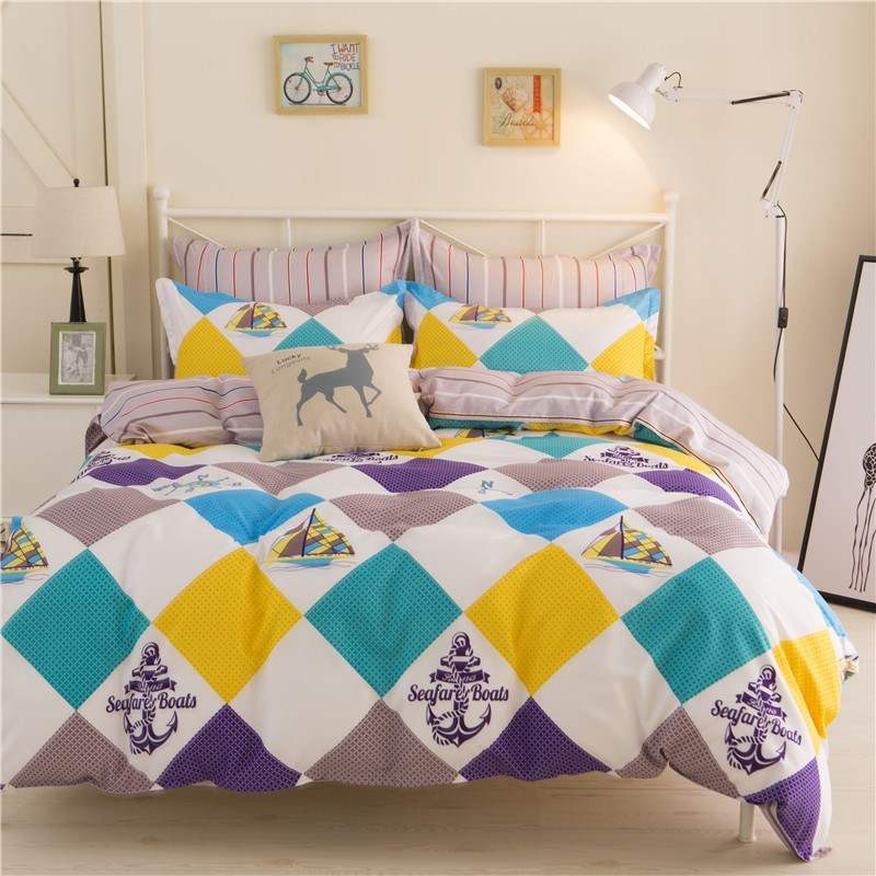 Load image into Gallery viewer, Vibrant colour bedding sets -anchor print- SuperStar Bedding
