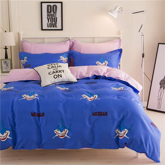 Vibrant colour bedding sets - shark print- SuperStar Bedding